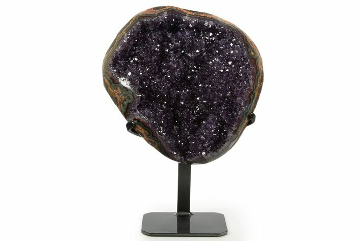 Sparkling Amethyst Geode With Metal Stand - Uruguay #342776